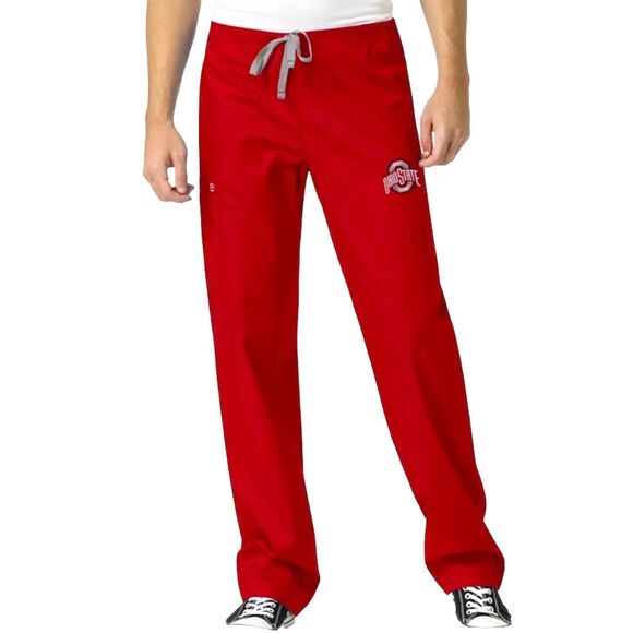 Wonderwink Men’s Ohio State Buckeyes Scarlet Straight Leg Scrub Pants 2X New! - Picture 2 of 10